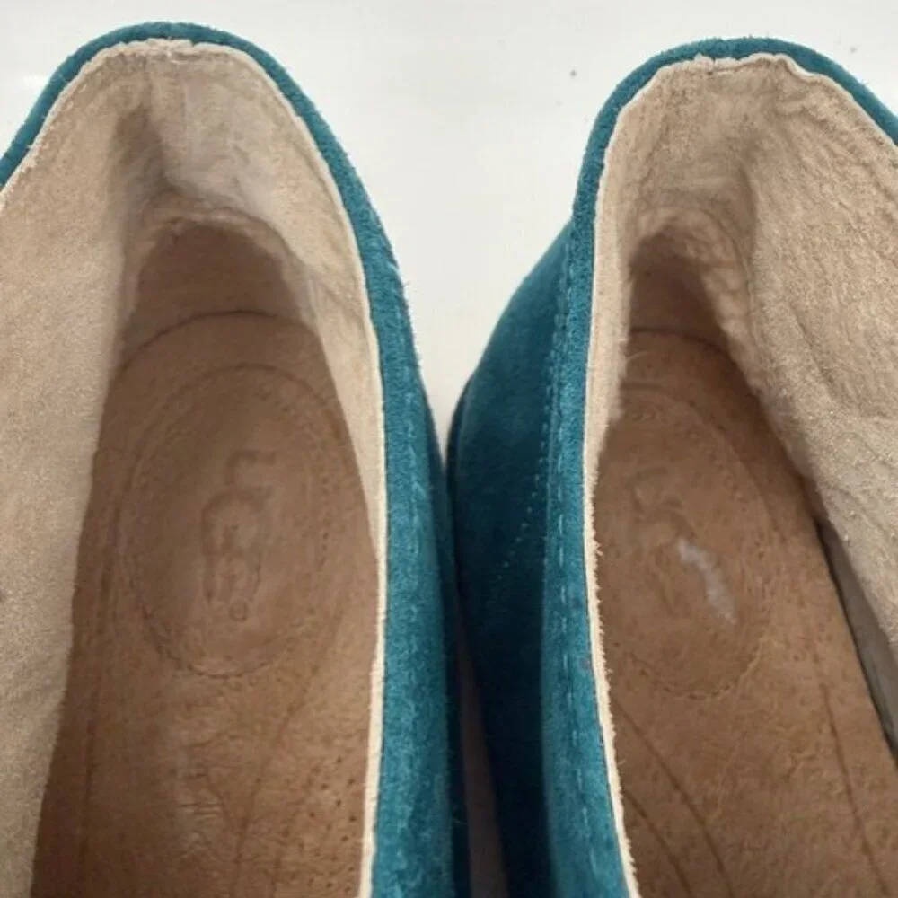RARE! UGG Turquoise Teal Blue Suede Lace Up Chukka Boots Sz 9